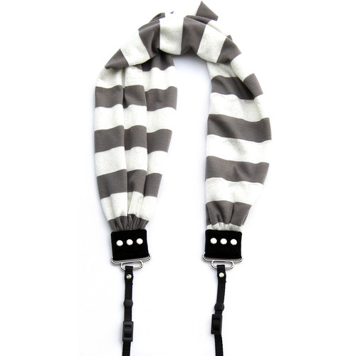 Capturing Couture Striped Scarf Camera Strap (Gray)