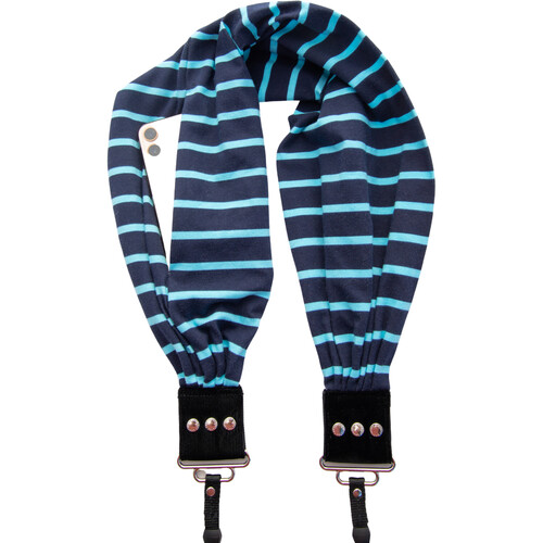 Capturing Couture Scarf Camera Strap (Navy Aqua Stripe)