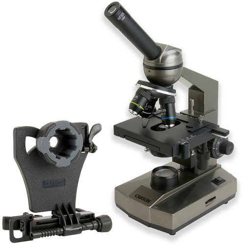 Carson MS-100 Biological Microscope & Smartphone Adapter Kit