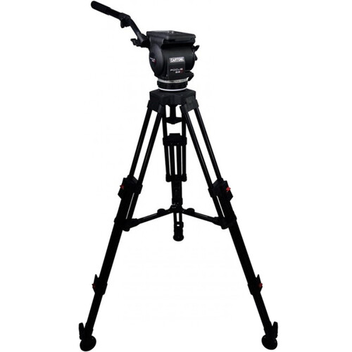 Cartoni Focus 22 Fluid Head with H604 Tripod Legs, Mid-Spreader and 2nd Pan Bar (100mm)