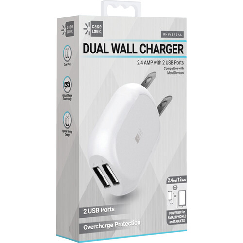 Case Logic 2.4A Dual USB Wall Charger (White)