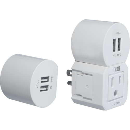 Case Logic 4.8A Modular Wall Charger with AC Outlet & 4 USB Type-A Ports (White)