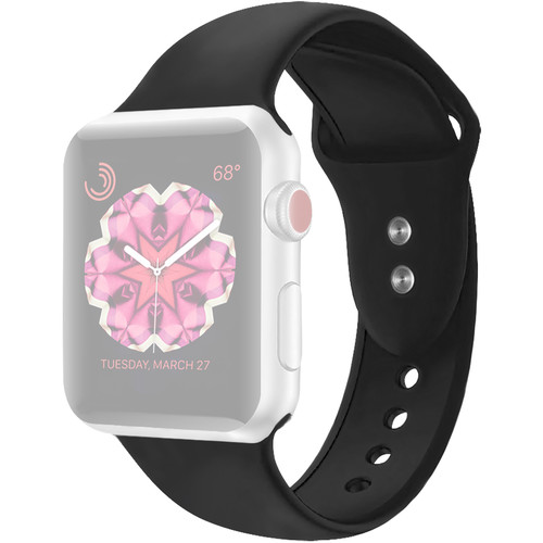 CASEPH Silicone Band for 38mm/40mm Apple Watch (Black)