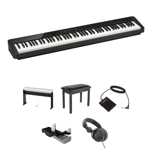 Casio Privia PX-S1100 88-Key Digital Piano with Stand, Bench, Headphones, Pedal (Black)