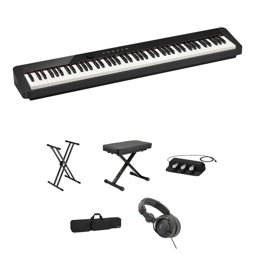 Casio Privia PX-S1100 88-Key Digital Piano Kit with Stand, Bench, Headphones, Triple Pedal, Soft Case (Black)