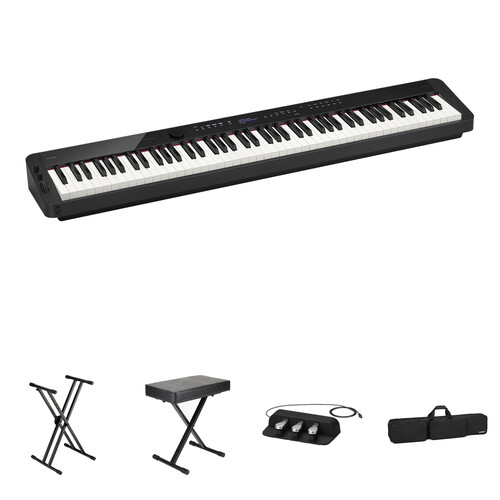 Casio Privia PX-S3100 88-Key Slim-Body Portable Digital Piano Value Kit with X-Stand, X-Bench, Triple Pedal, Case (Black)
