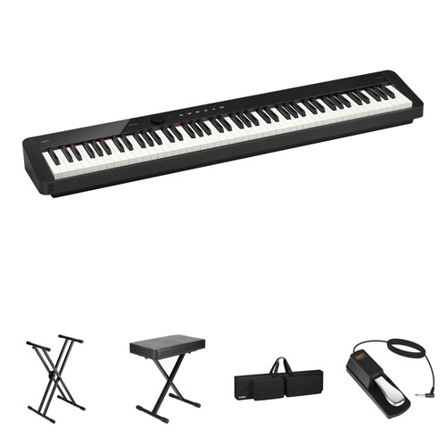 Casio Privia PX-S5000 88-Key Portable Digital Piano Kit with X-Stand, X-Bench, Pedal, and Carrying Case (Black)