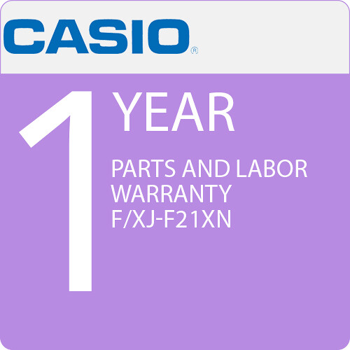 Casio 1 Year Parts and Labor Warranty f/XJ-F21XN