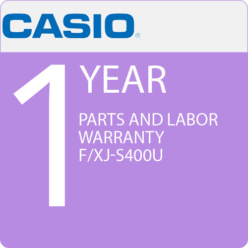 Casio 1 Year Parts and Labor Warranty f/XJ-S400U