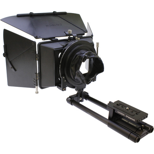 Cavision MB4512-DSLR-BMA 4 x 5.65" Matte Box Package with RS-15IIMQR-C 15mm Rods Support for DSLR, Panasonic AF100 & Blackmagic Camera