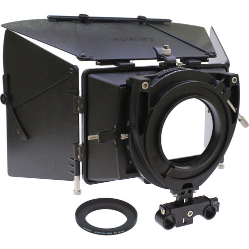 Cavision 4 x 5.65 Matte Box Kit with Accessories & Dual-Rod Bracket with T-Part for Select Sony/JVC Cameras