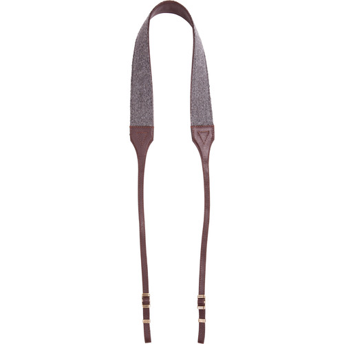 Cecilia Gallery Baby Alpaca Wool Camera Strap (Charcoal, Brown Leather)