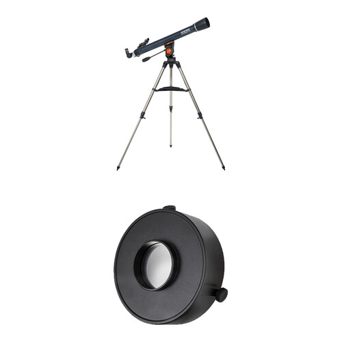 Celestron AstroMaster 70AZ 70mm Alt-Az Refractor Telescope and EclipSmart Solar Filter Kit
