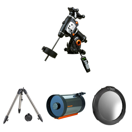 Celestron C8-A-XLT CGE Schmidt-Cassegrain Telescope with CGEM II GoTo Mount, Tripod & EclipSmart Solar Filter Kit