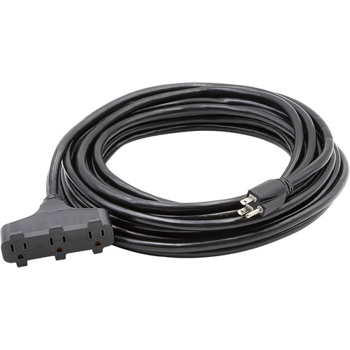 Century Wire and Cable SJTW Triple Tap Extension Cord Kit (12 AWG, Black, 50', 5-Pack)