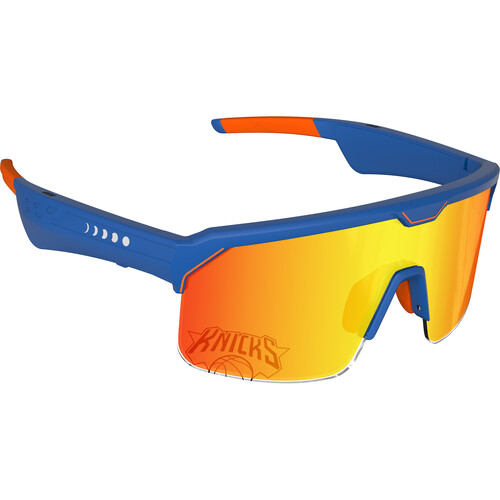 Chamelo Music Shield G2 Audio Sports Sunglasses (New York Knicks Edition, Royal Blue/Orange Frame, Fire Lenses)