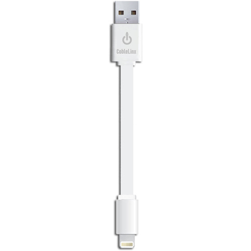 ChargeHub CableLinx Lightning Male to USB 2.0 Type-A Male Charge and Sync Cable (3.5", White, 4-Pack)