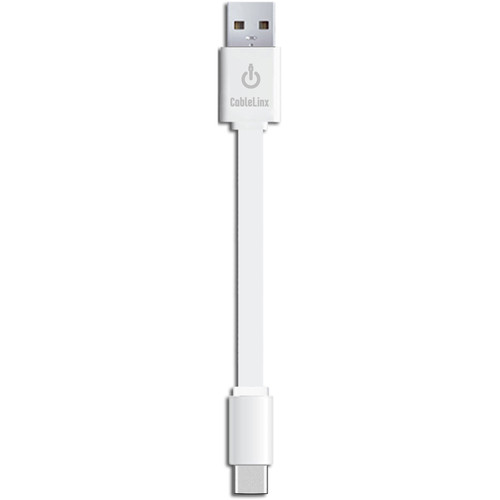 ChargeHub CableLinx USB Type-C Male to USB Type-A Male Cable (3.5", White)