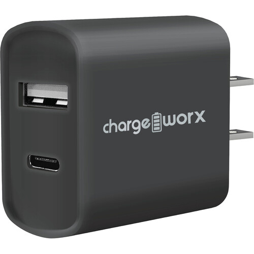 ChargeWorx 17W Dual USB Wall Charger (Black)