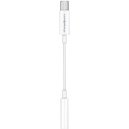 ChargeWorx USB-C to 3.5mm Headphone Adapter (White, 3")