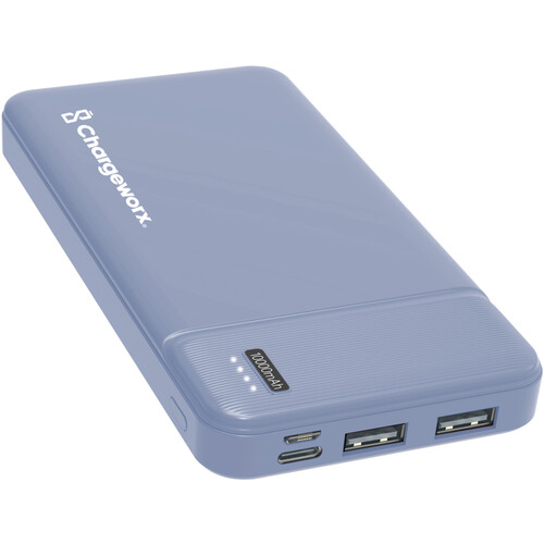 ChargeWorx Dual USB Glass Power Bank (10,000 mAh, Lavender)