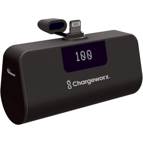 ChargeWorx Lightning Mini Capsule Power Bank (5000 mAh, Black)