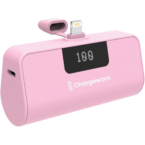 ChargeWorx Lightning Mini Capsule Power Bank (5000 mAh, Pink)