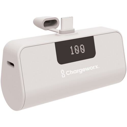 ChargeWorx USB-C Mini Capsule Power Bank (5000mAh, White)
