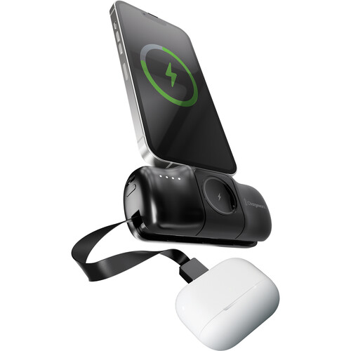 ChargeWorx Capsule USB-C Power Bank with Apple Watch Charger (5000mAh, Black)