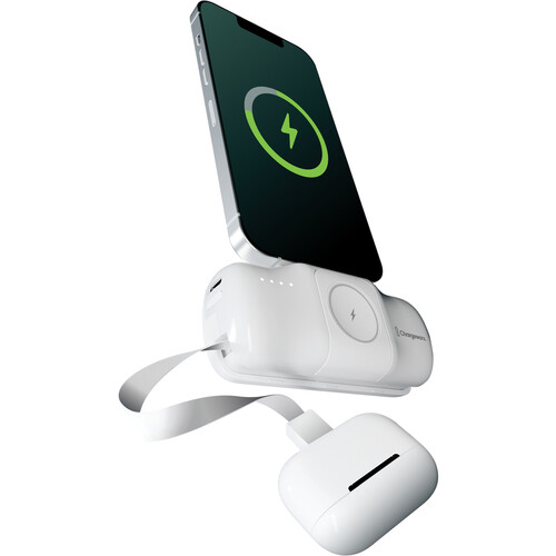 ChargeWorx Capsule USB-C Power Bank with Apple Watch Charger (5000mAh, White)