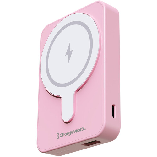 ChargeWorx Wireless Power Bank with Credit Card Holder (5000mAh, Pink)