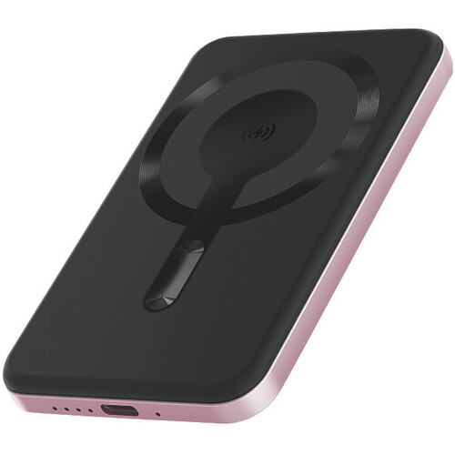 ChargeWorx Slim Metal MagSafe Power Bank (5000mAh, Pink)