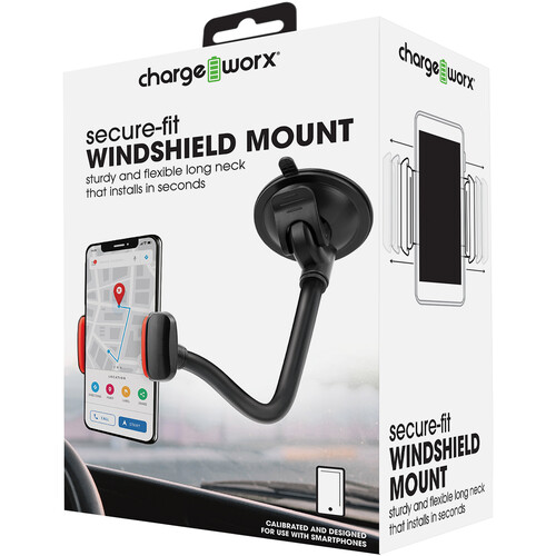 ChargeWorx Secure-Fit Charging Windshield Mount with Flexible 14" Gooseneck