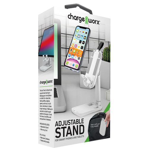 ChargeWorx Folding Stand for Phone or Tablet (White)