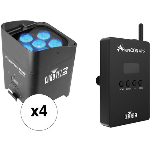 CHAUVET DJ Freedom Par Tri-6 4-Light Kit with FlareCON Air 2 Wireless Transceiver