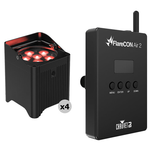CHAUVET DJ Freedom Par T6 Kit with Four Battery-Powered RGB LED PAR Lights and Transmitter/Receiver
