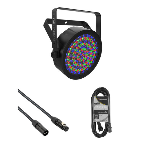 CHAUVET DJ SlimPAR 64 RGBA ILS LED PAR Wash Light Daisy-Chain Kit with IEC Power and DMX Cables