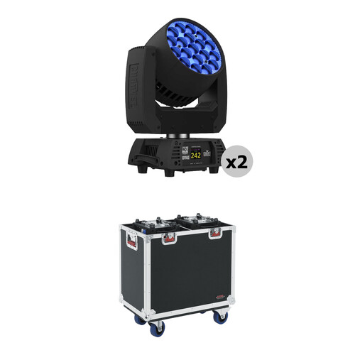CHAUVET Professional Rogue R2X Wash RGBW Moving Head Kit with Road Case (2-Pack)