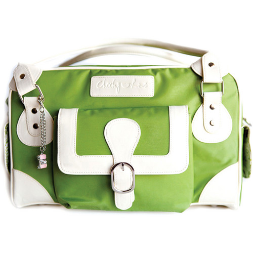 Cheeky Lime Classic Shoulder Bag (Green, Cream Trim)