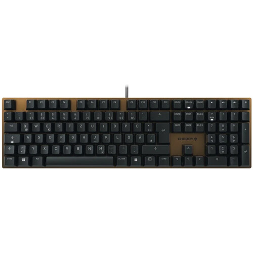 CHERRY KC 200 MX Wired Keyboard (MX2A Brown Switches, Black and Bronze)