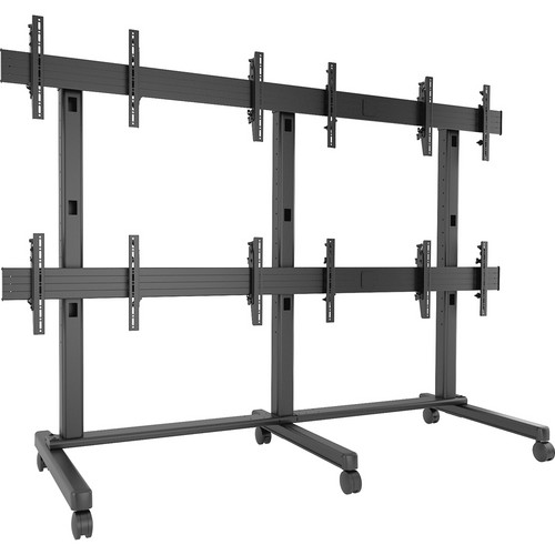 Chief FUSION 3 x 2 Micro-Adjustable Large Freestanding Video Wall Cart for 42 to 46" Screens (Black)