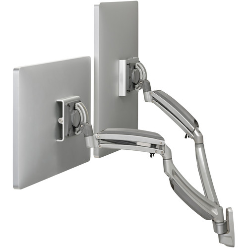 Chief K1W220S Kontour Dynamic Height-Adjustable Dual-Monitor Wall Mount (Silver)