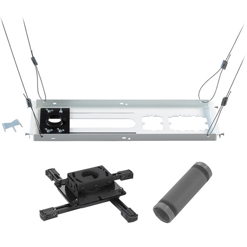 Chief Inverted LCD/DLP Projector Ceiling Mount with 6" Extension Column & Suspended Ceiling Kit (Black)