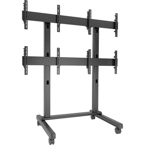 Chief FUSION 2 x 2 Micro-Adjustable Large Freestanding Video Wall Cart for 42 to 50" Screens (Black)