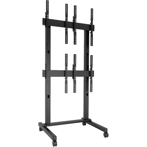 Chief FUSION 2 x 2 Portrait Micro-Adjustable Large Freestanding Video Wall Cart for 42 to 50" Screens (Black)