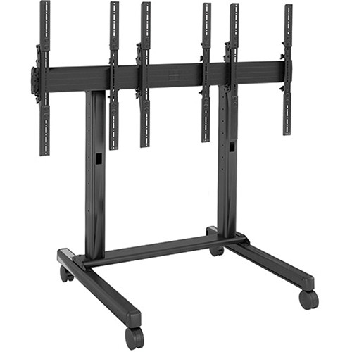 Chief FUSION 3 x 1 Portrait Micro-Adjustable Large Freestanding Video Wall Cart for 42 to 46" Screens (Black)