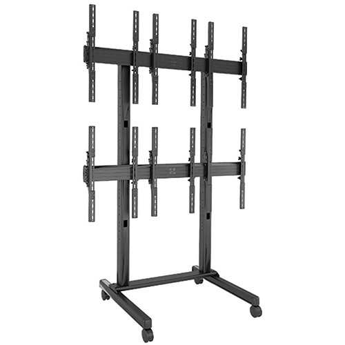 Chief FUSION 3 x 2 Portrait Micro-Adjustable Large Freestanding Video Wall Cart for 42 to 46" Screens (Black)