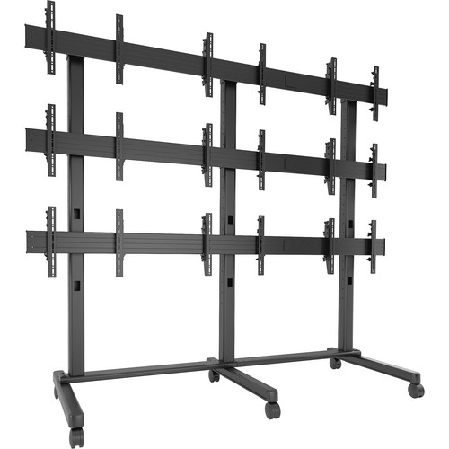 Chief FUSION 3 x 3 Micro-Adjustable Large Freestanding Video Wall Cart for 42 to 46" Screens (Black)