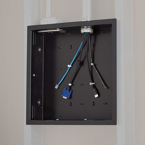 Chief PAC526F Large In-Wall Storage Box with Flange (Black)