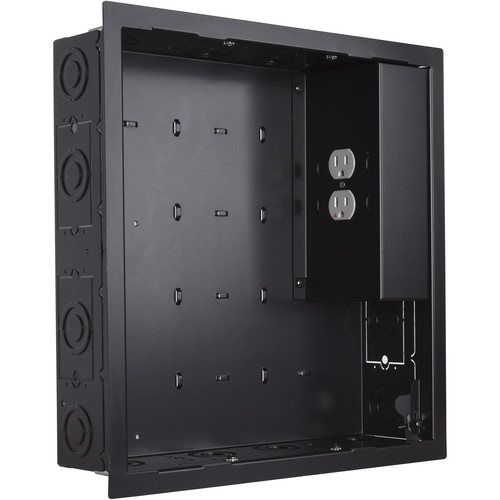 Chief PAC526 In-Wall Storage Box with 2-Receptacle Filter & Surge Protector (Black)